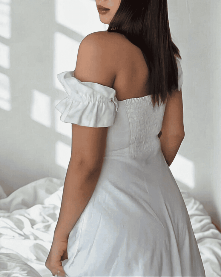 Tianna Midi Dress - White - FAYE by Fashionist 
