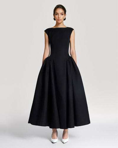 The Faye Signature Sculpted Midi Dress - Black - FAYE by Fashionist 