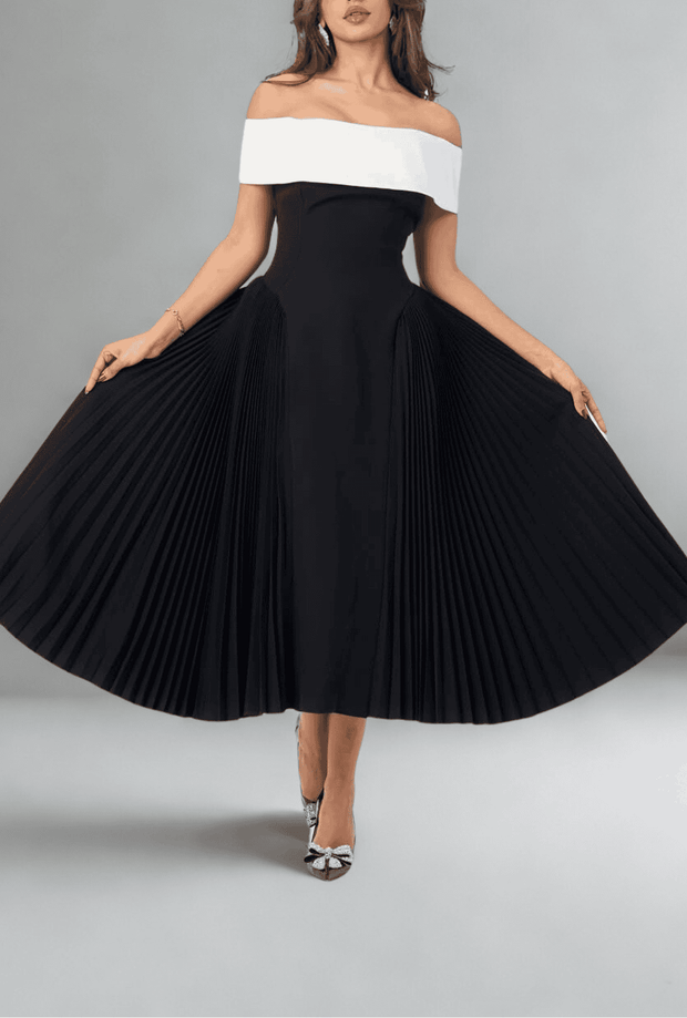 LAAM black and white off shoulder dress