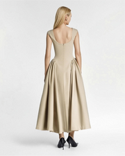 The Faye Signature Sculpted Midi Dress -Beige