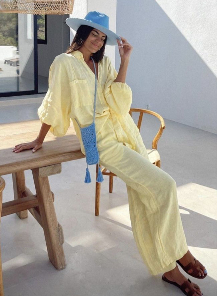 Izra linen set - Yellow