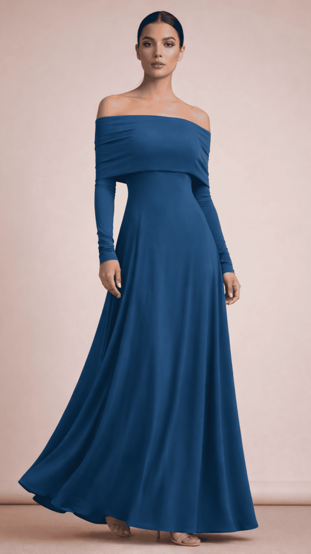 Faye off shoulder maxi dress (tencel stretch) - Teal - FAYE by Fashionist 