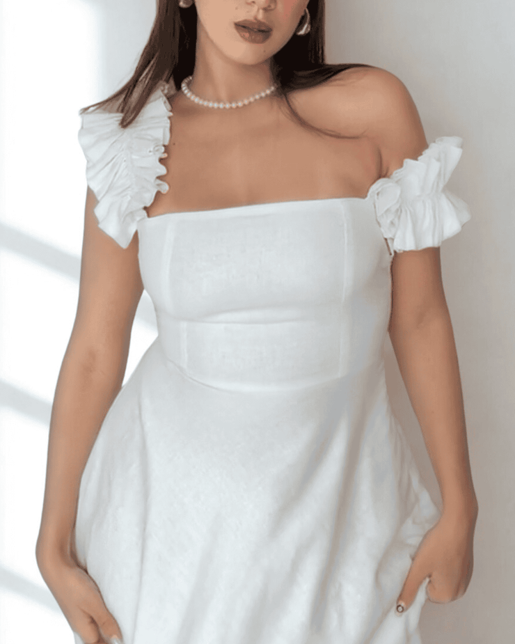 Tianna Midi Dress - White - FAYE by Fashionist 