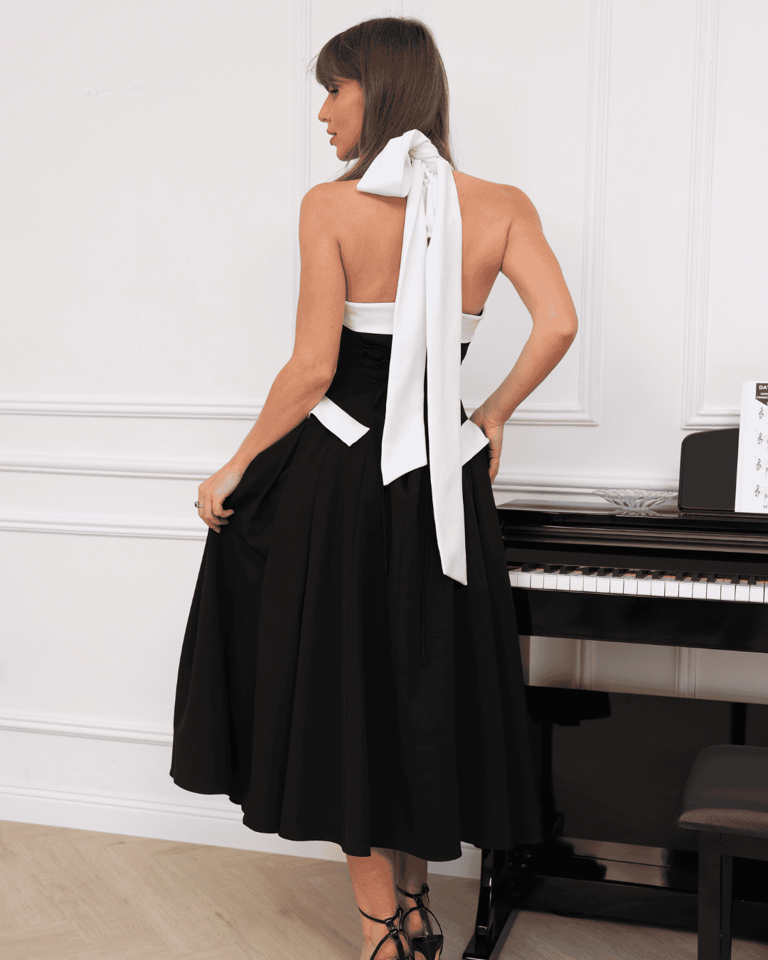 Black Midi Dress for Women