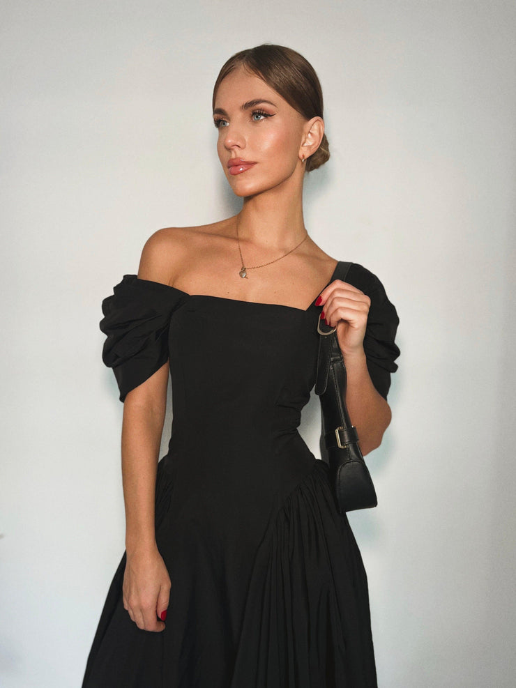 Dream Black Ladies Ruffle Sleeve Maxi Dress | FAYE XSmall Dream Black Ladies Ruffle Sleeve Maxi Dress | FAYE XSmall