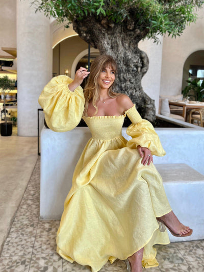 Faye Pale Yellow Maxi Dress