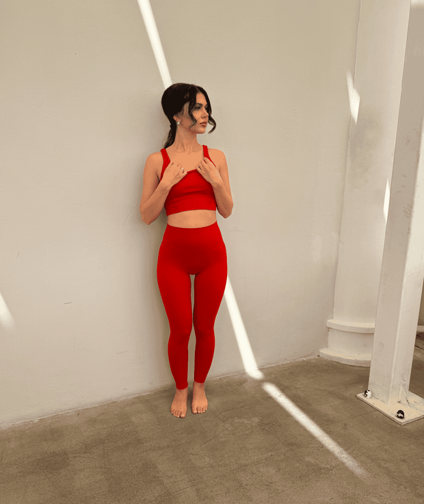 Flow Red Sports Leggings​ for Women