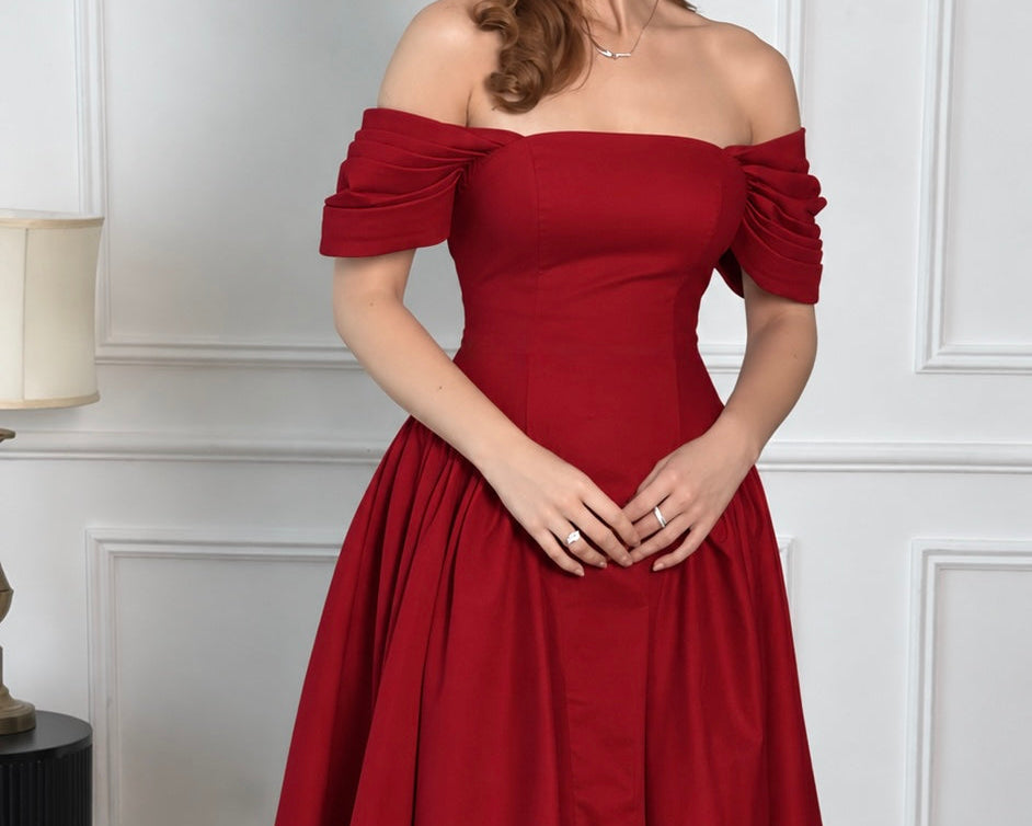 Dream Midi Dress - Red - FAYE by Fashionist 