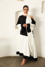 Lana Modern Black and White Kaftan Dress