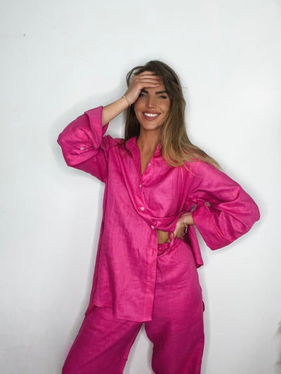 Luna Two Piece Linen Set Womens Apparel