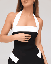 Mila Halter Black Midi Dress for Sale