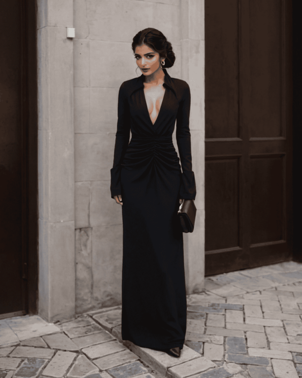 The Faye Signature Black Maxi Dress