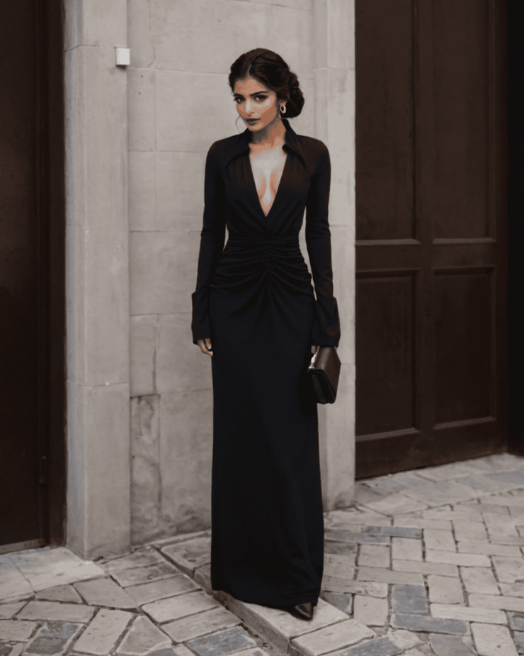 The Faye Signature Black Maxi Dress