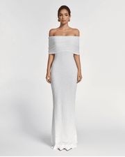 The Faye White Off the Shoulder Maxi Dress​