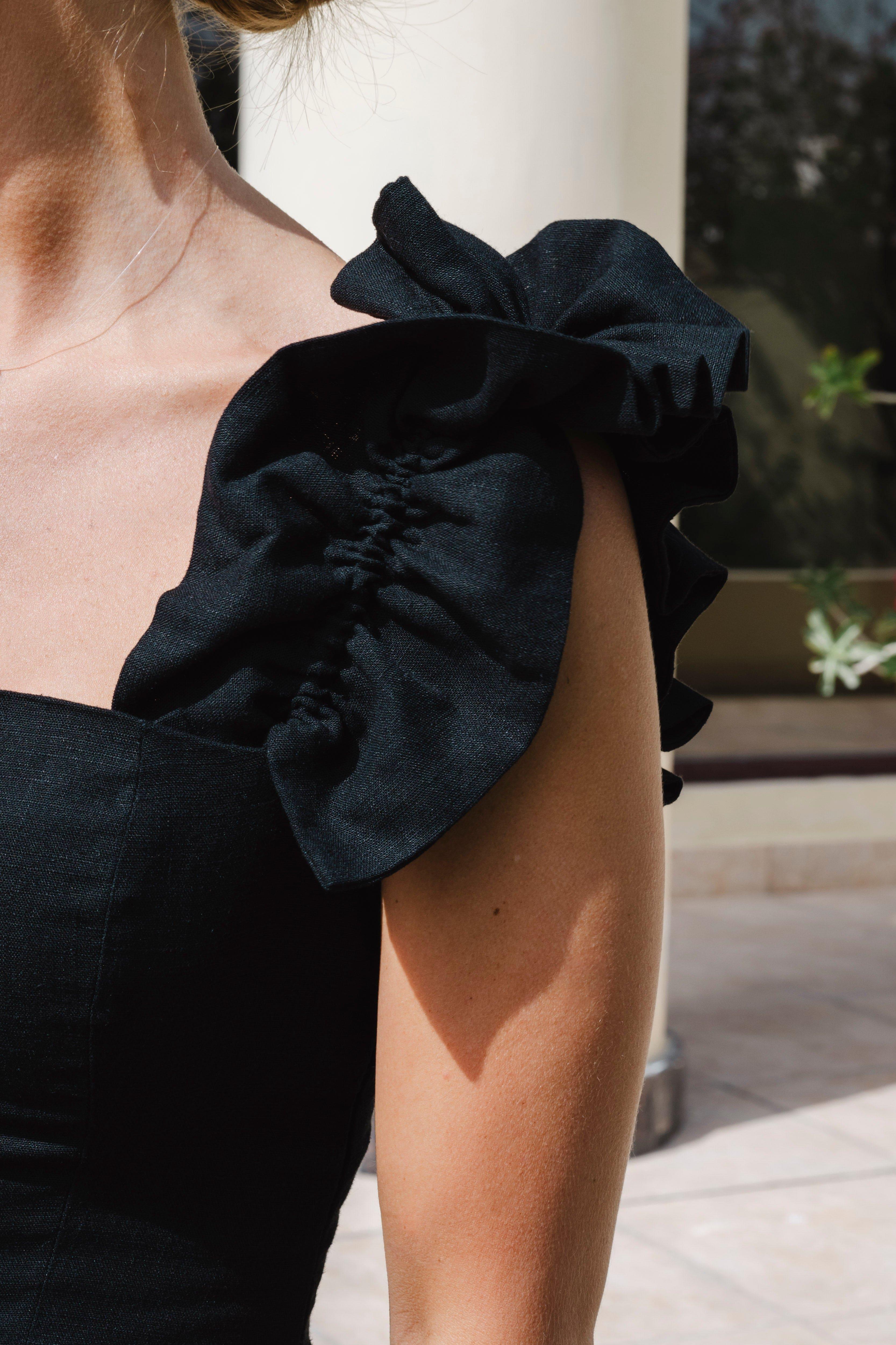black midi dress for women