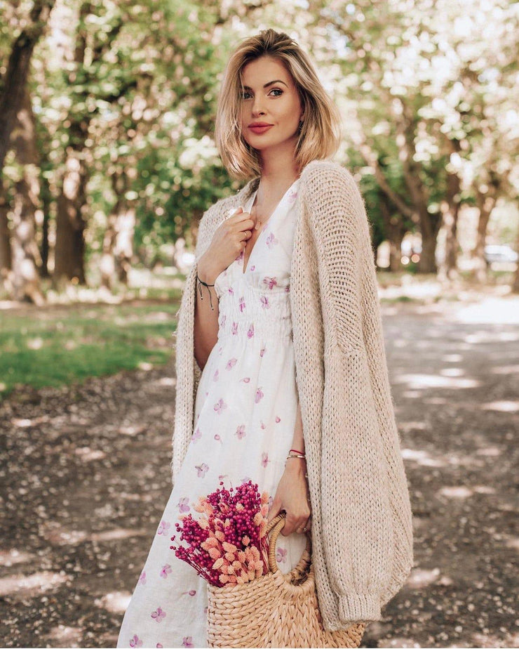 floral lavender summer midi dress