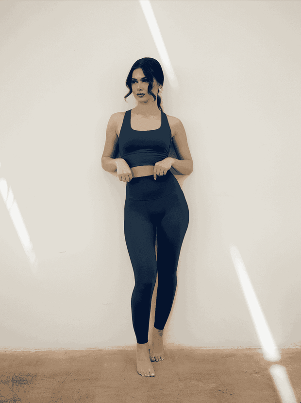 high waisted yoga leggings and bra