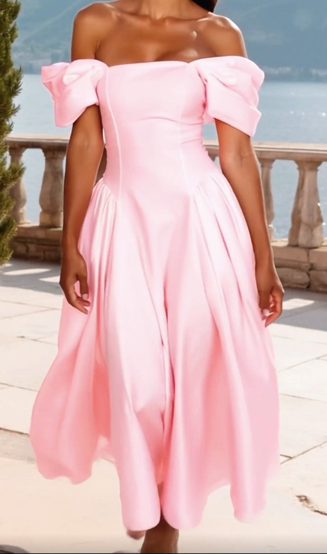 Dream Blush Pink Midi Dress for Women Online