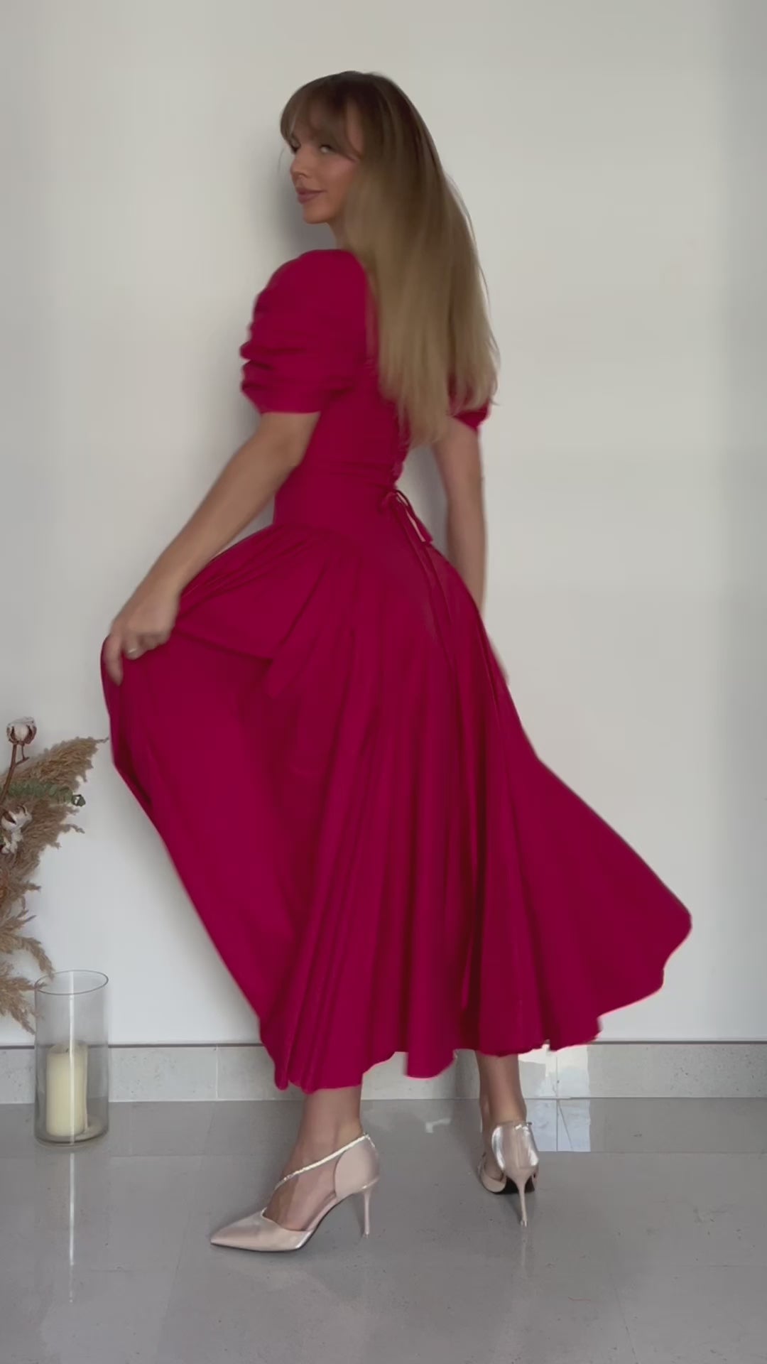 Magnificent Dream Ankle Length Red Midi Dress