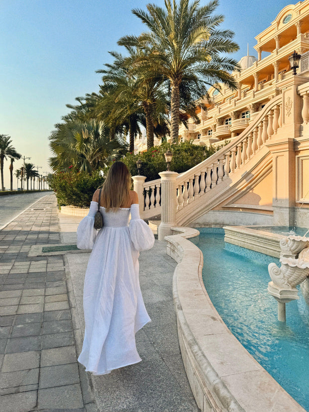 white maxi dress