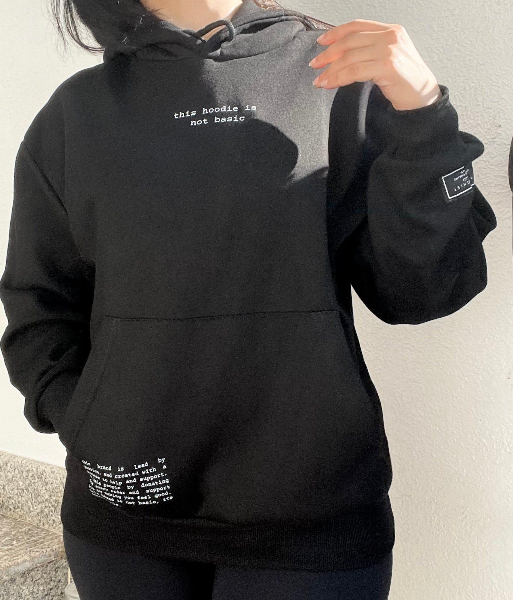 Classic Not Basic Black Oversized Hoodie for Women