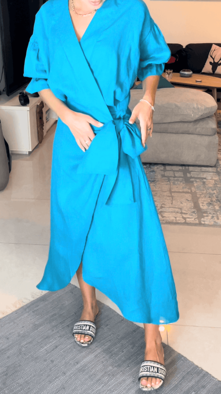 DARLA MIDI LINEN DRESS FOR WOMEN