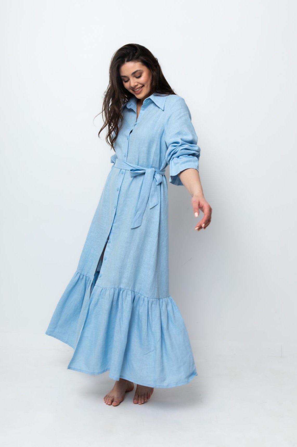 Ladies Maxi Shirt Dress