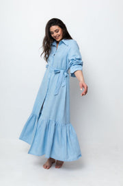 Ladies Maxi Shirt Dress