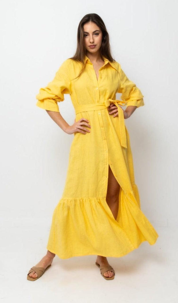 Linen Maxi Shirt Dress