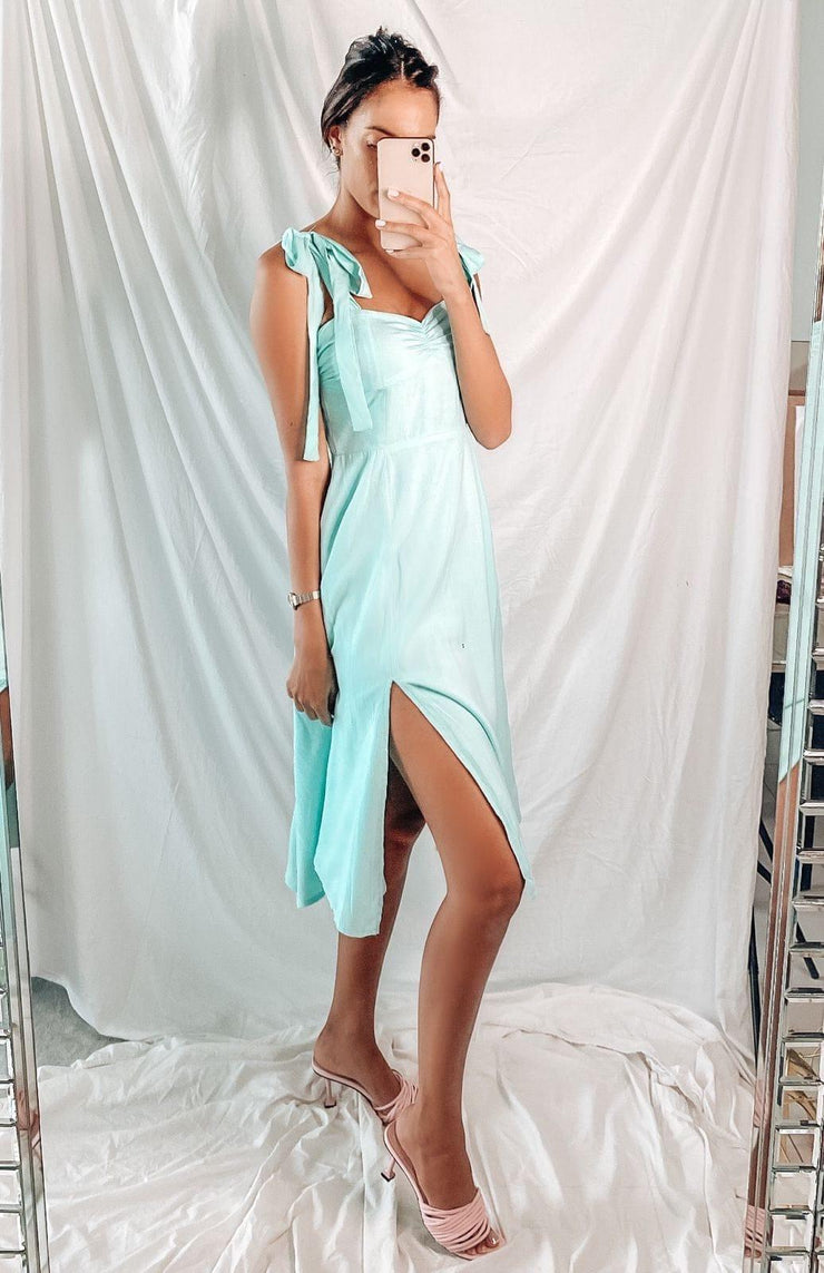 Cabo tiffany blue midi dress | FASHIONIST - Fashionist