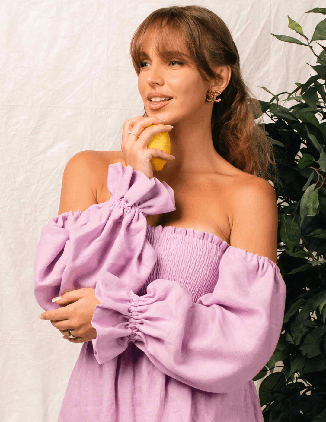 NESSA LAVENDER MIDI DRESS - Fashionist